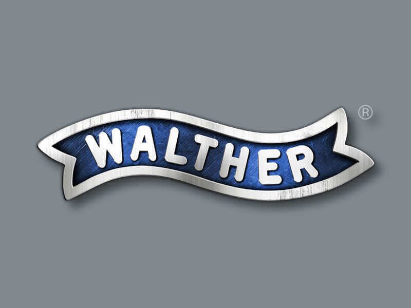 Walther logo on grey background